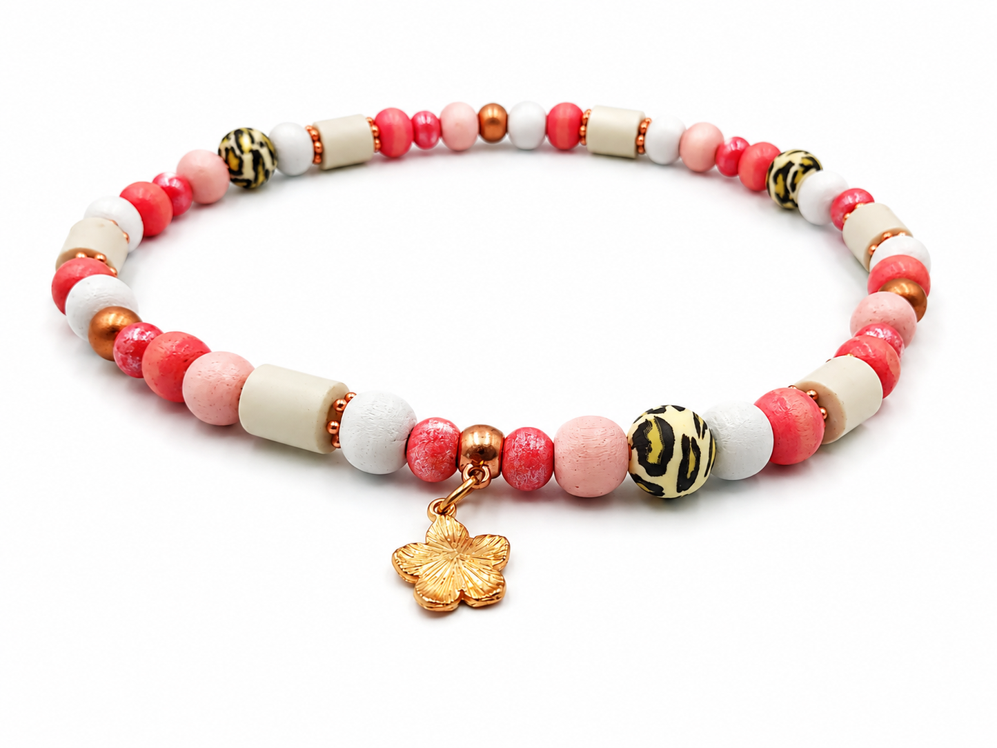 EM ceramic necklace with wooden beads
