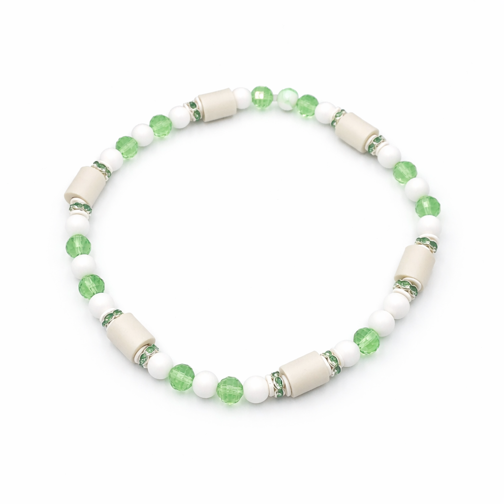 EM ceramic necklace with lava, hematite beads