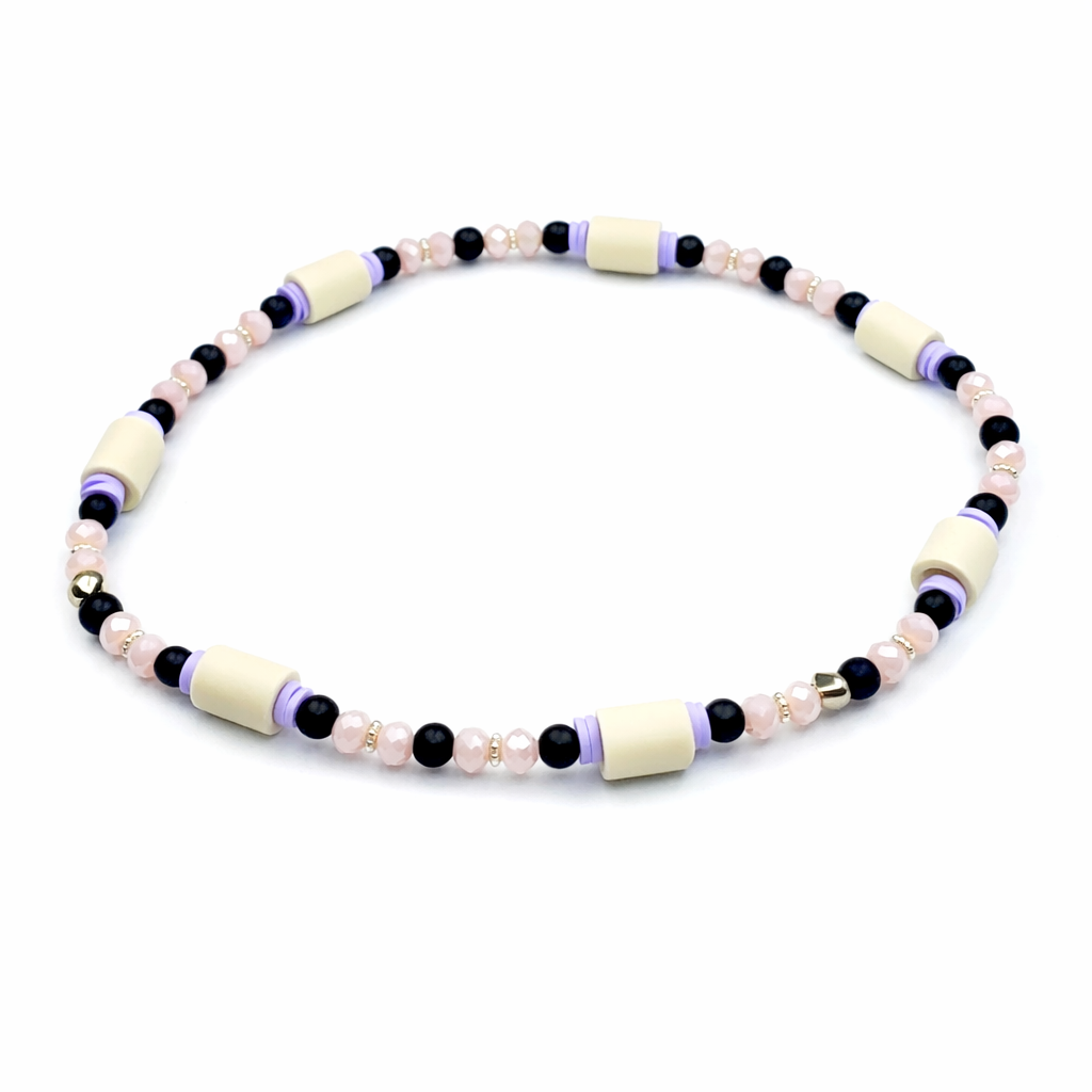 EM ceramic necklace with lava, hematite beads