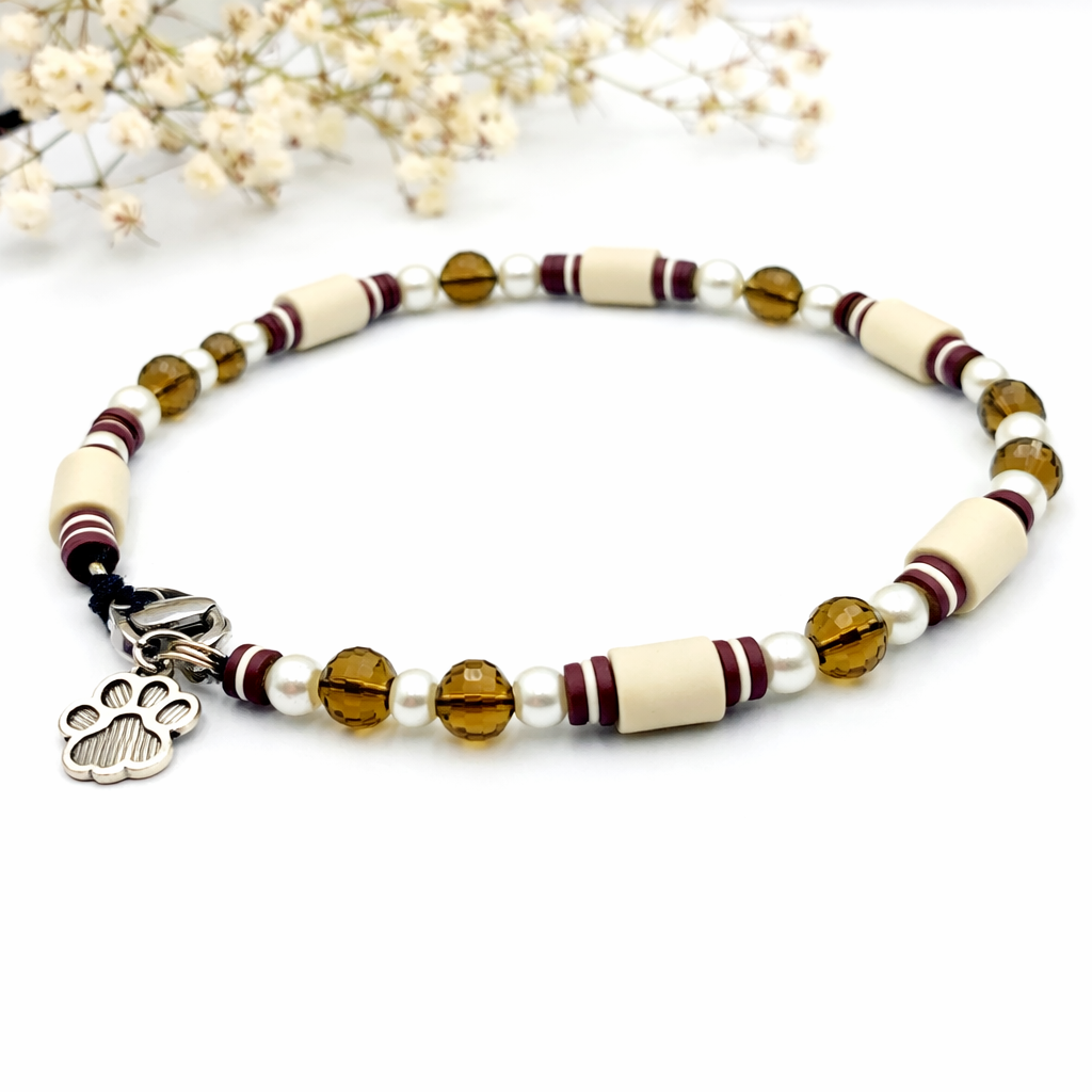 EM ceramic necklace with lava, hematite beads