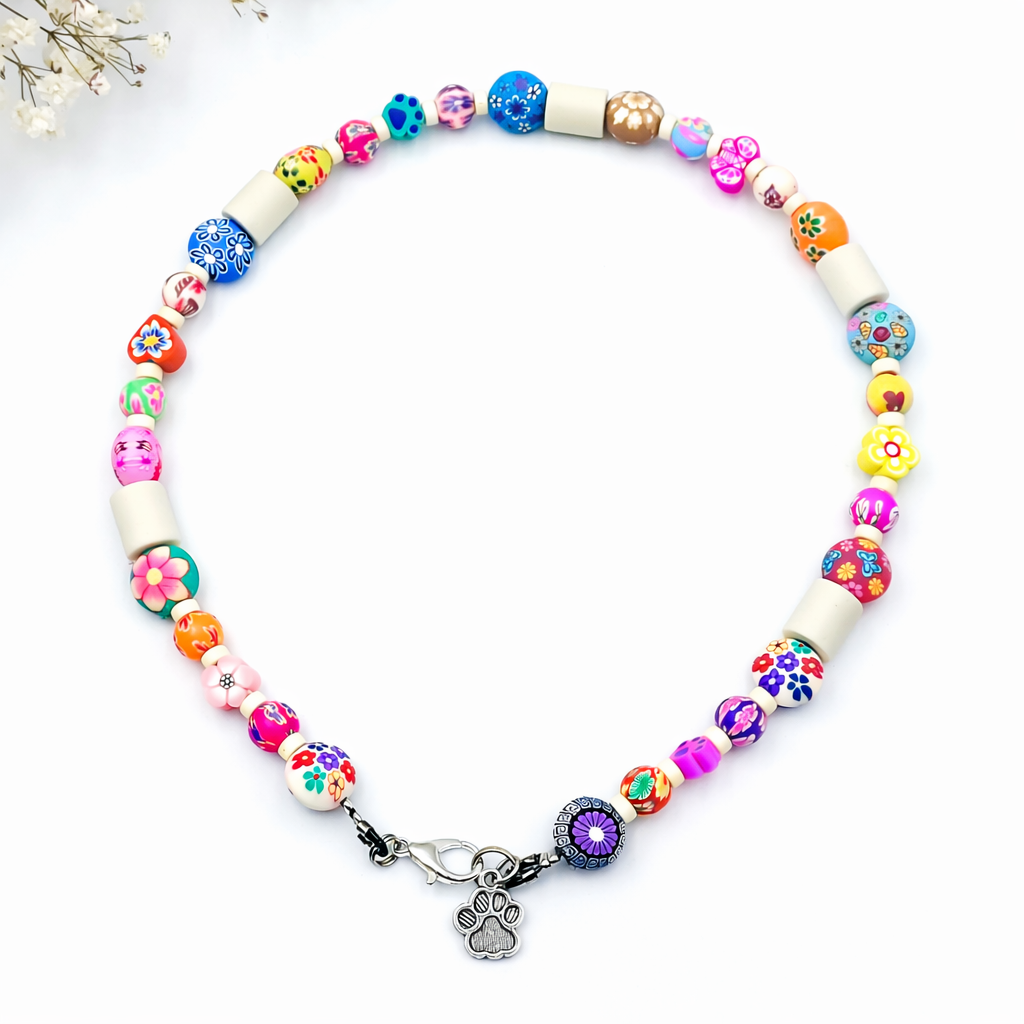 EM ceramic necklace with lava, hematite beads