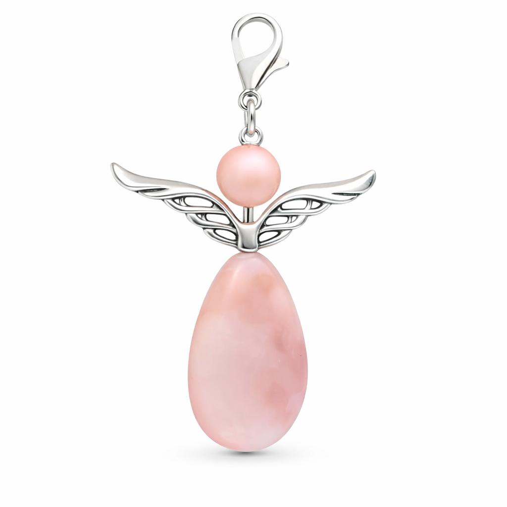 Angel pendant made of peach aventurine