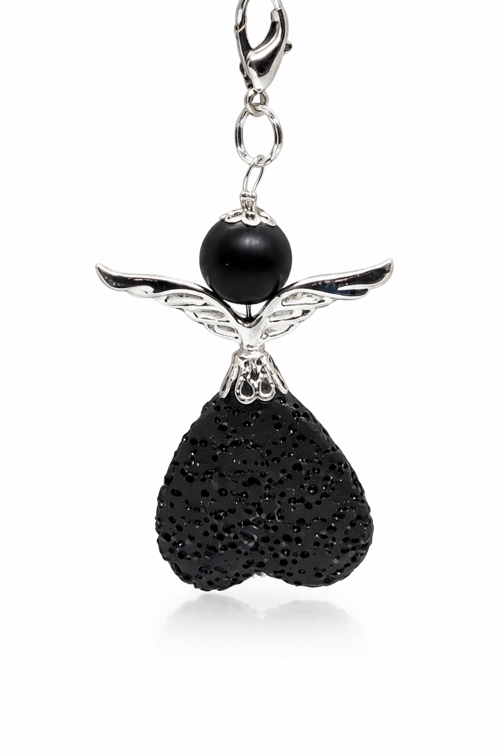 Engel-Anhänger aus Onyx und Lavastein