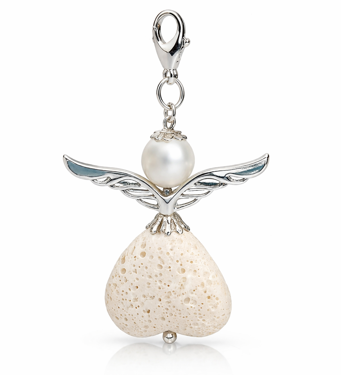 Angel pendant made of lava stone