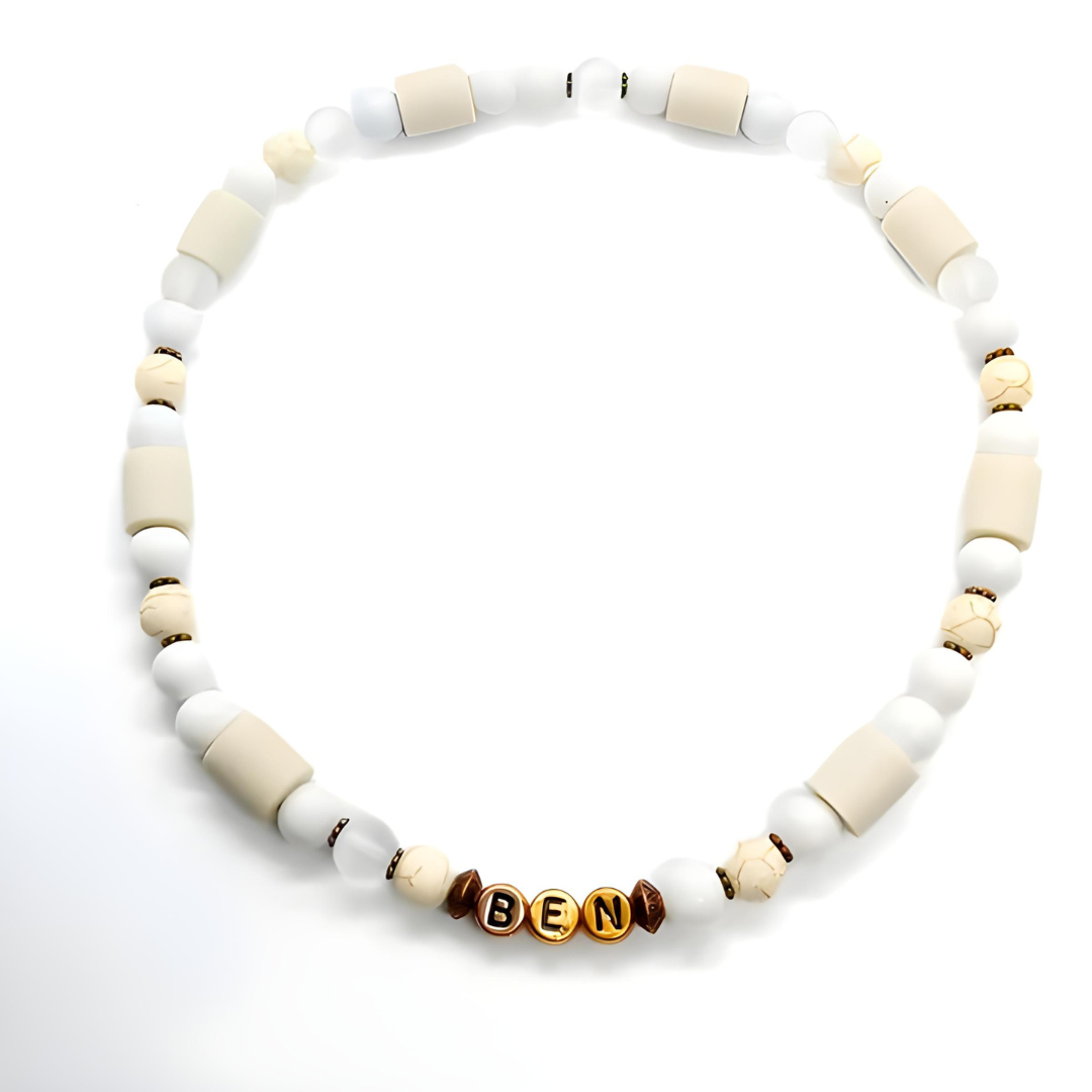 Halsband EM Keramik mit Magnesit und Bergkristall