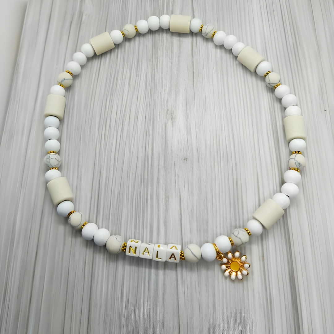 Zeckenhalsband EM Keramik mit vergoldeten Teilelementen und Magnesit