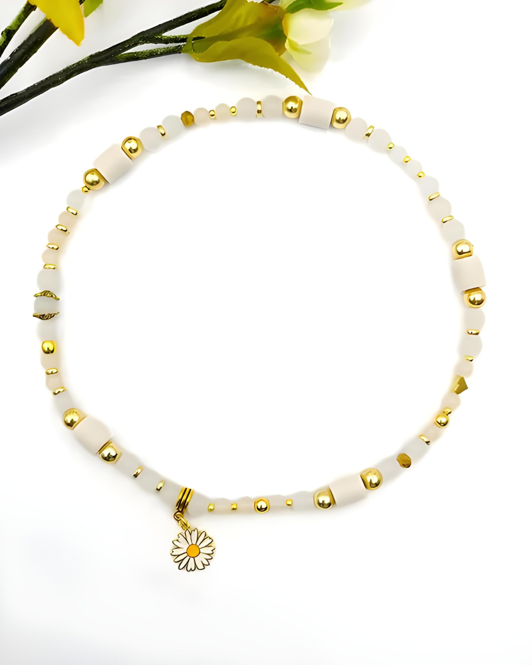 Zeckenhalsband EM Keramik aus Jadeperlen