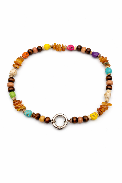 Halsband mit Bernstein und Howlith