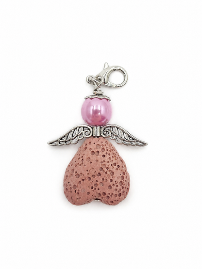 Engel-Anhänger aus Lavastein rosa klein