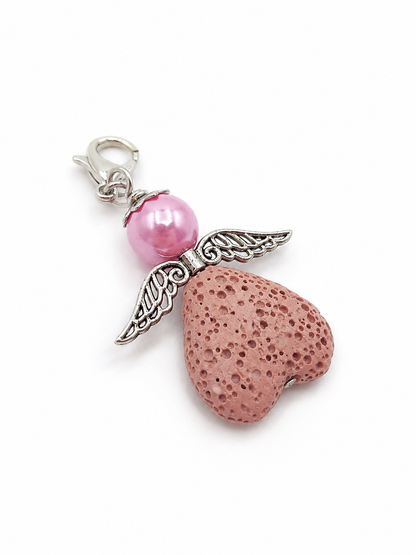 Engel-Anhänger aus Lavastein rosa klein