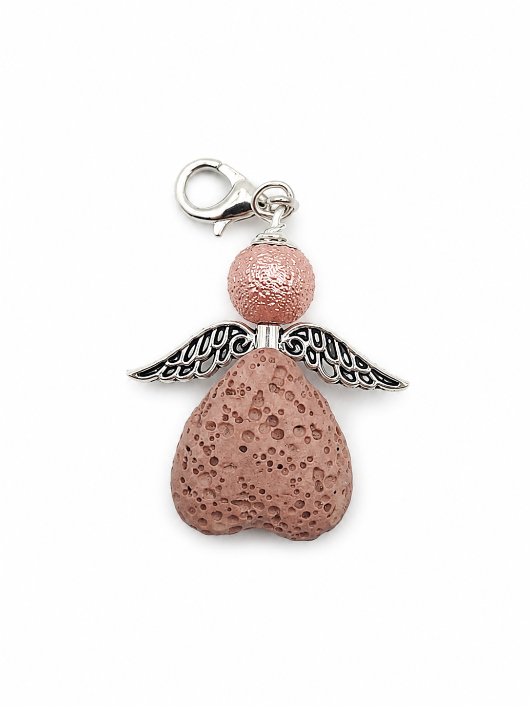 Engel-Anhänger aus Lavastein rosa klein
