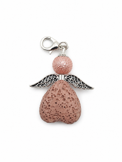 Engel-Anhänger aus Lavastein rosa klein