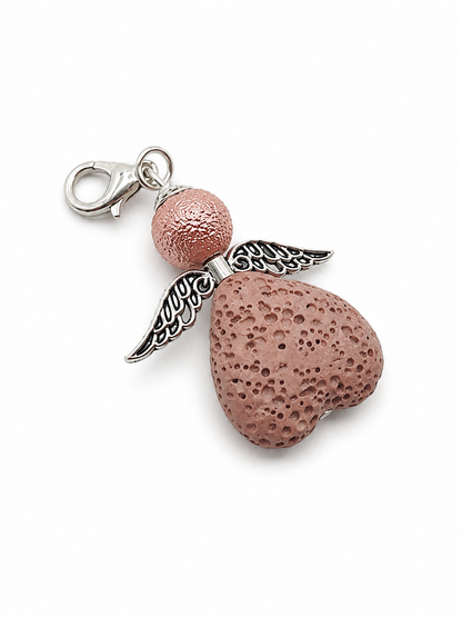 Engel-Anhänger aus Lavastein rosa klein
