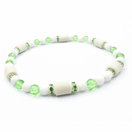 EM ceramic necklace with lava, hematite beads