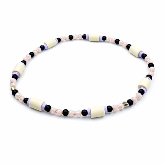 EM ceramic necklace with lava, hematite beads