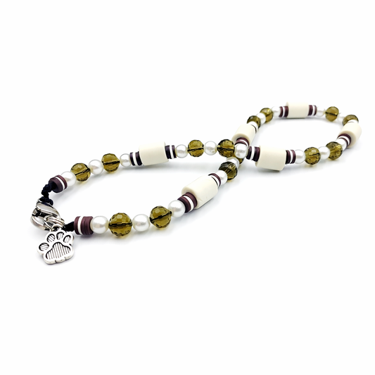 EM ceramic necklace with lava, hematite beads