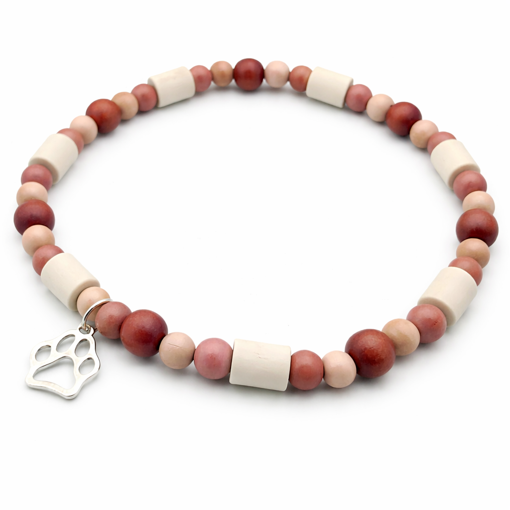 Halsband EM Keramik mit Holzperlen