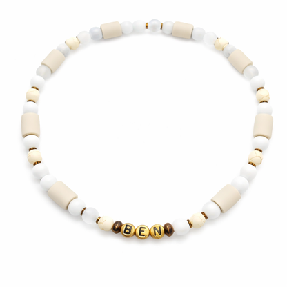 Halsband EM Keramik mit Magnesit und Bergkristall
