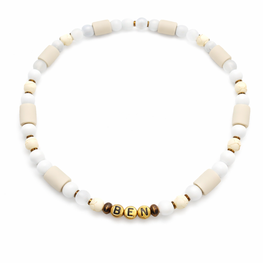 Halsband EM Keramik mit Magnesit und Bergkristall