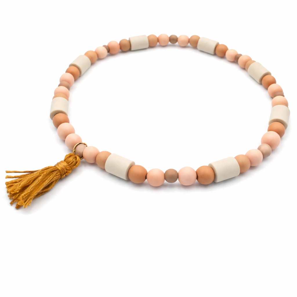 Halsband EM Keramik mit Holzperlen