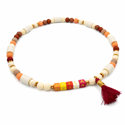 Halsband EM Keramik mit Magnesit und bronzefarbene Teilelemente