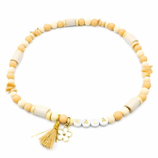 Halsband EM Keramik mit Perlmutt und Muscheln