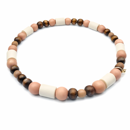 Halsband EM Keramik mit Holzperlen