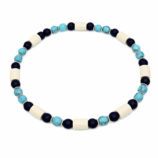 Halsband EM Keramik mit Onyx und Türkis