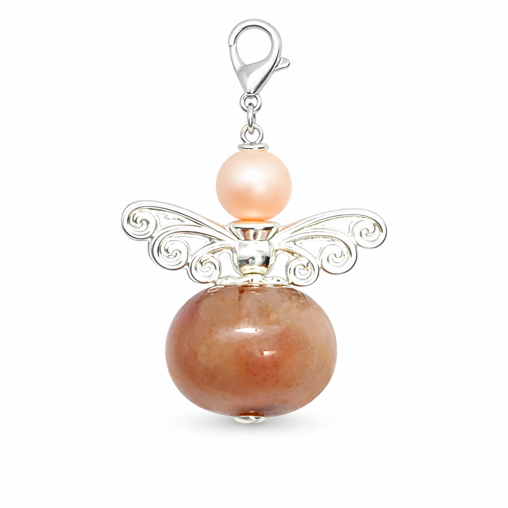 Sunstone angel pendant