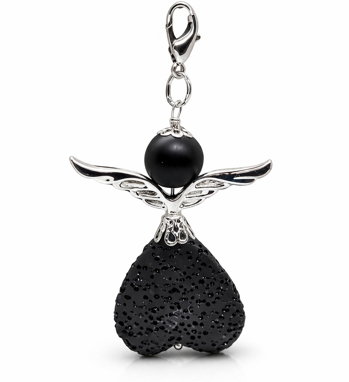 Engel-Anhänger aus Onyx und Lavastein