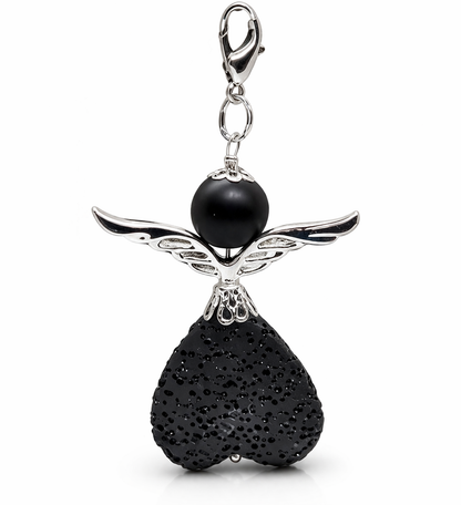 Engel-Anhänger aus Onyx und Lavastein