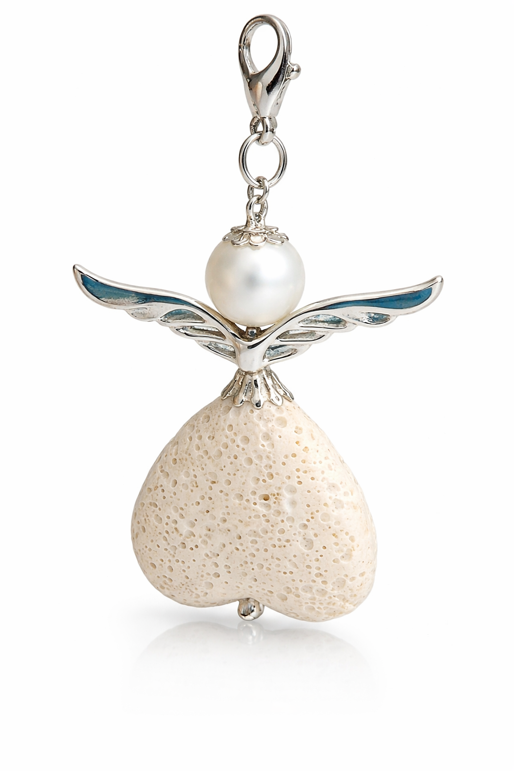 Angel pendant made of lava stone