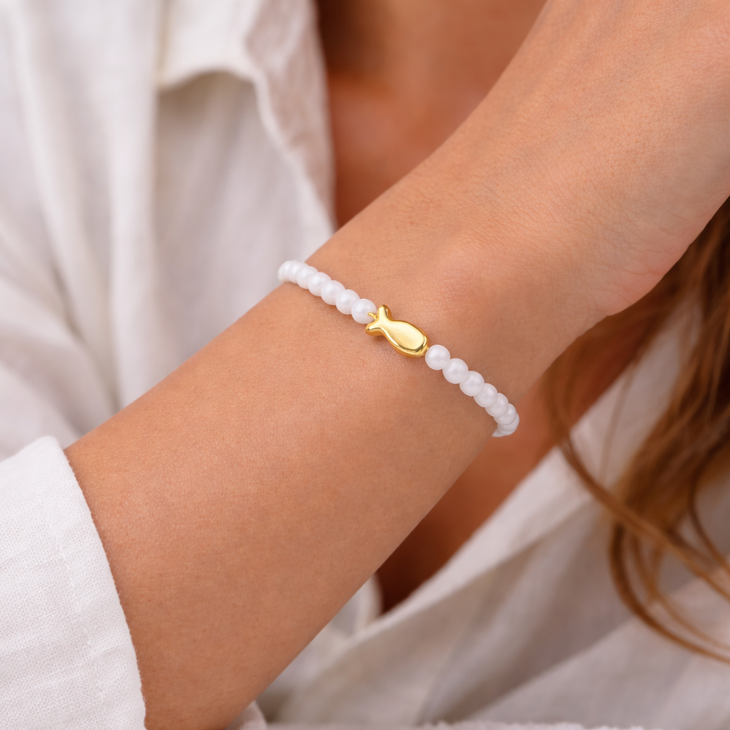 Glaubensweg Armband Fischsymbol Gold
