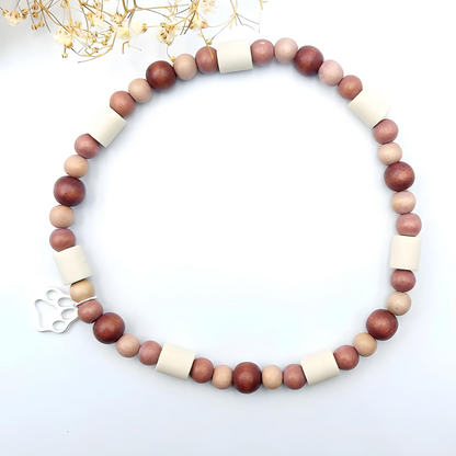 EM Keramik Halsband mit Holzperlen